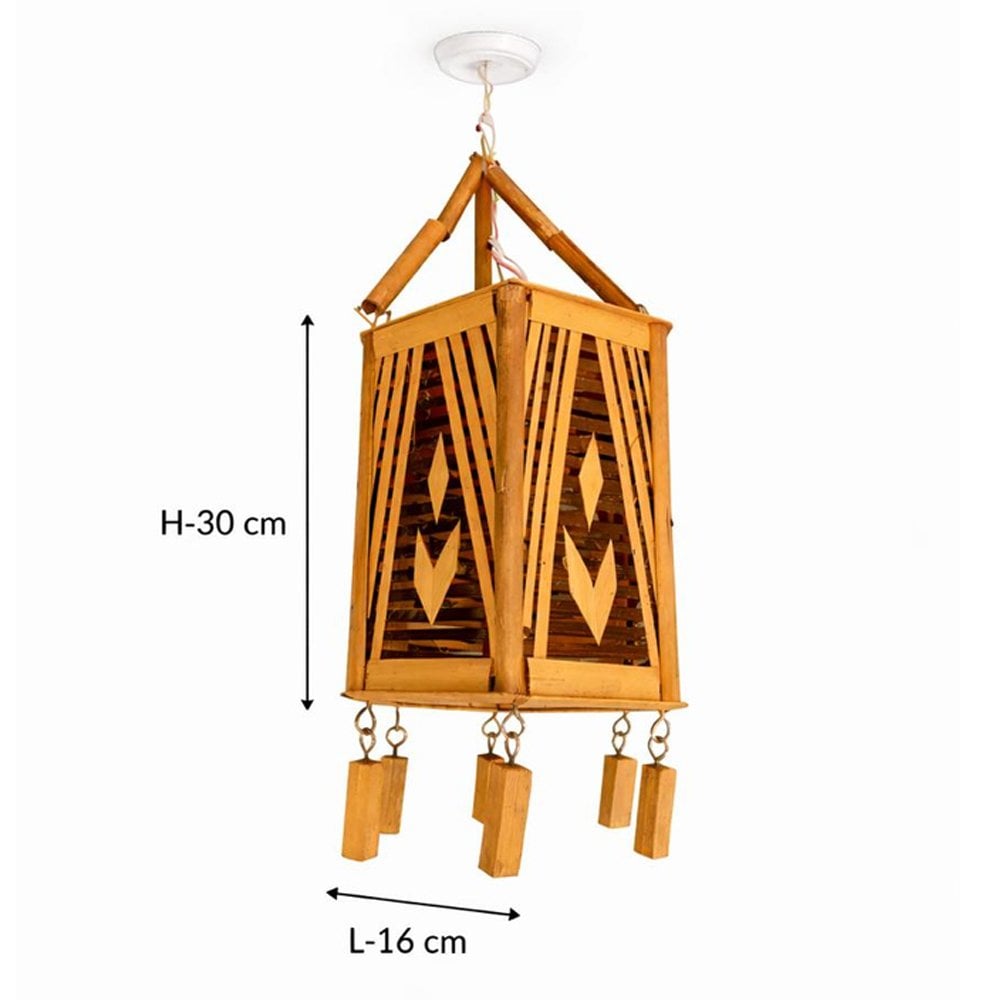 Handmade Bamboo Hanging Lantern for Home Decor